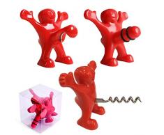 Flaschenöffner Mann Flaschenöffner Weinflasche Stopper Weinflasche Korkenzieher Bierflasche Opener Gag Geschenk 3-und-1 Wein Sealer All-in-One wichtelgeschenke Wein-Öffner Neuheit Set Gift Set Wine Saver 3er-Pack