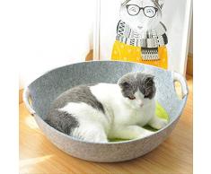 Unlxn Katzenbett Mit Mattem Haarfilz Für Kätzchen Hunde Welpen Topfgriff Leichtes Leinentuch Weiches Gemütliches Katzennest 17X45X48Cm Grau