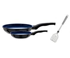 GSW 800136 Ceramica Kobaltblau Induktion Pfannen-Set 3-teilig-inkl. Scala Alleswender, Aluguss, schwarz/blau, 28 cm, 3-Einheiten