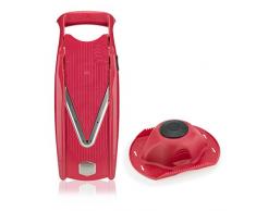 Börner V5 Küchenhobel Basis Set rot Scheibenschneider Gemüsehobel Rohkostschneider Kartoffelhobel Gurkenhobel