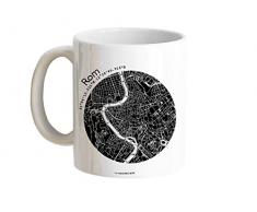 Tasse Henkeltasse Ewiges ROM Stadtplan 5 Farben, hochwertiger Henkelbecher Geschenktasse Kaffeebecher Kaffeetasse, kleines persönliches Geschenk für viele Gelegenheiten von 44spaces