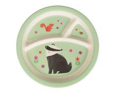 Hübscher Menüteller Waldtiere mit Unterteilungen - Durchmesser 21 cm