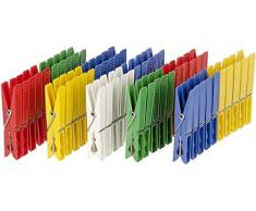 WENKO 3707505100 Colorado Wäscheklammern, 50-teilig, Polypropylen, 1 x 7 x 1.5 cm, mehrfarbig