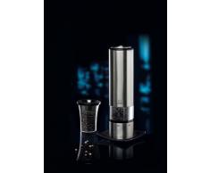 Peugeot Pfeffermühle Elis Sense mit u´Select-System zur Mahlgradregulierung, elektrische Mühle mit praktischer Kontrolllampe, Gewürzmühle inkl. kleinem Fläschchen Pfeffer, Edelstahl, 20 cm