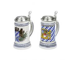 Bierseidel Euler 0,5l mit Zinndeckel & Bayernwappen (Modell zufällig, 1 Stück)
