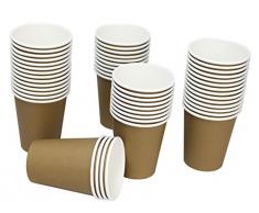 Hot Party Pappbecher, 227 ml, 50 Stück, verschiedene Farben (braun)