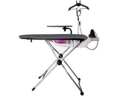 DMS Aktiv-Bügeltisch Bügelkomplettsystem | Dampfbügelstation mit Bügeltisch | Bügelstation mit Bügelbrett | mit Ärmelbrett | XL Dampfbügelsystem | Dampfdruck 5.5 Bar | 2200 Watt | KBS-2200 (Weiß)