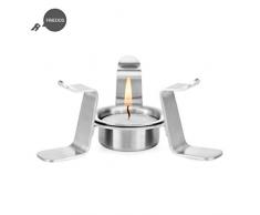 Friedos Tee - Stövchen aus Edelstahl inklusive 3 Teelichter - multifunktional für Teekannen unterschiedlicher Größe - Teewärmer Kaffeewärmer Teestövchen für sämtliche Kannen und Kannengrößen geeignet