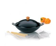 Kela 77943 Wok-Set mit Deckel, Induktionsgeeigent, 36 cm Durchmesser, Wok-Set Asia