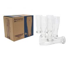 Arcoroc ARC 37111 Bayern Weizenbierglas, Bierglas, 690 ml, mit Füllstrich bei 0,5l, Glas, transparent, 6 Stück
