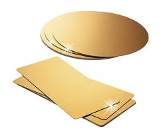 Nerabi 12er Set Kuchen Torten-Unterlage Pappe Gold | Tortenplatten Karton rund recht-eckig einweg | Cake Box Board cakeboard | Backzubehör Goldkarton Torten-Unterlagen Tortenplatte Kuchenplatte