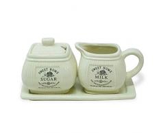 Vintage Landhaus Impressionen Milchkännchen & Zuckerdose auf Tablett*Shabby Chic