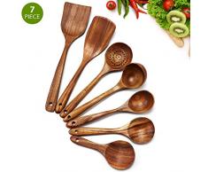 Cosyres Küchenhelfer Set Aus Holz 7 Teilig Küchenutensilien Hitzebeständig Japanisch