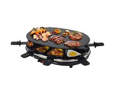Syntrox Germany Design Glas Raclette Chur mit Glas-Keramik Grillplatte für 8 Personen Grill