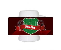 Fußball-Bierkrug mit Namen Meike und schönem Fußball-Wappen - Fan-Bierkrug personalisiert - Deutschland-Krug - Bierhumpen