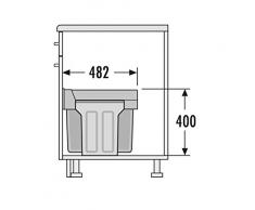 Hailo 3666841 Abfallsammler TZ Swing 30.3/30 für Schränke ab 300 mm Breite mit Drehtür, Plastik, grau, 48.2 x 25.1 x 40.0 cm