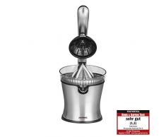 GASTROBACK 41150 Zitruspresse Advanced Pro S, 100 Watt, Aluminiumguss, Automatischer Anlauf, Edelstahl-Siebeinsätze, Kunststoff, Silber, Schwarz