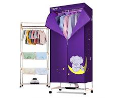 Mini Wäschetrockner 1200W Multifunktionskleidung Babykleidung Desinfektionsschrank Unterwäsche Spezial Kleiderschrank mit Timing-Heizung (Farbe: LILA, Größe: Aluminiumlegierung)