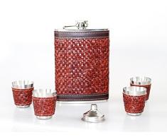 Original GMMH Flachmann Set LN 35-26 Taschenflasche Edelstahl mit Schraubverschl​uß Taschenflachmann Flask 240 ml