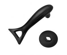 YiZYiF Ersatzgriffknopf für Pfanne Universal hitzebeständiger Pfannengriff Verbrühungshemmender schwarzer Griff Deckelknopf Langer Topfgriff Griff Topf Ersatzgriff Schwarz B One Size