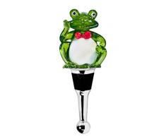 EDZARD Flaschenverschluss Frosch für Champagner, Wein und Sekt, Höhe 11 cm, Muranoglas, Handarbeit (kleine Unebenheiten möglich)