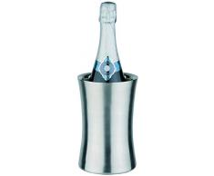 APS 36038 Flaschenkühler Ø 12,5cm, H: 19cm, Edelstahl, matt poliert, innen Ø 10cm, doppelwandig, für 0,5 - 1,5 Liter Flaschen taillierte Form