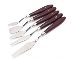 5 x sortiert Palette Messer Set, Edelstahl Paint Mixing Schaber mit Holzgriff durch mmrm