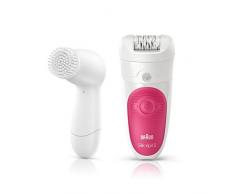 Braun Silk-épil Epilierer Bibi-Edition (mit Gesichtsreinigungsbürste), weiß/pink