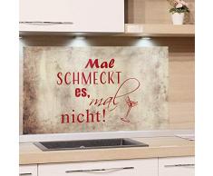 GRAZDesign Küchen Spritzschutz Herd braun, Nischenrückwand Küche lustiger Spruch, Glasplatte Küche Küchenspruch, Küchenrückwand Glas Cocktailglas / 60x60cm