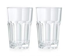 Viva Haushaltswaren - 2 x bruchfestes Latte Macchiato Glas 300 ml, Longdrinkgläser aus hochwertigem Kunststoff als Wasserglas, Cocktailglas, Kaffeeglas, Partybecher etc. verwendbar (wie echtes Glas)