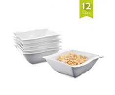 MALACASA, Serie Flora, 12 TLG. 5,75 Zoll Porzellan Schüsseln Set Salatschüsseln DessertSchälen Rührschüsseln für 12 Personen