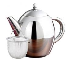 Rosenstein & Söhne Tee-Kannen: Edelstahl-Teekanne mit Siebeinsatz, 0,5 Liter, spülmaschinenfest (Teekanne mit Edelstahlsieb)