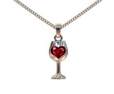 Flybloom Kreative Rotweinkelch Herz Muster Ohrringe Halskette Für Hochzeitsfest, Halskette