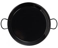 La Valenciana Paella-Pfanne Vaello, Stahl emailliert, Induktion, Schwarz, 30 cm