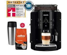 Krups Kaffeevollautomat Arabica Picto 15 bar 1450W + EMSA Travel Mug + 1 Kg Lavazza Kaffeebohnen (automatische Reinigung, 2-Tassen-Funktion, Milchsystem mit CappucinoPlus-Düse, Kaffeemaschine, schwarz