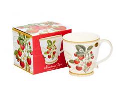 Leonardo Collection Jumbo-Tasse XXL Kaffee-Becher große Tasse 400 ml Strawberry aus Porzellan Trinkbecher Geschenk Büro Tasse für Kaffee Becher Kaffeetasse Teetasse Cappuccino Kaffeebecher