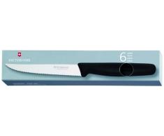 Victorinox Steakmesser Spitz 6er Pack, Schwarz, 5.1233.6