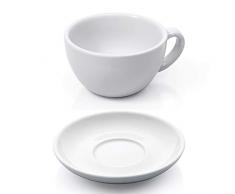 Gastro Spirit - 12-teiliges Cappuccino-Tassen/Kaffee-Tassen Set - Weiß, 200 ml, Porzellan, dickwandig, spülmaschinenfest