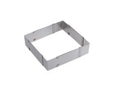 Faneli Backrahmen rechteckig verstellbar Tortenform Kuchenform, Tortenform Kuchenform Backrahmen Eckig Verstellbar, ohne Boden Edelstahl spülmaschinenfest, 100% rostfrei