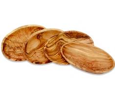 Figura Santa 4 Ovale Schalen LIDO - aus Olivenholz, Circa 10 x 6 cm. Holzschale, Teller, Aperifivschälchen, Dipschale. Jedes Schälchen ist EIN Unikat.