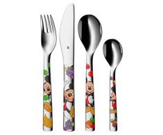 WMF Disney Mickey Mouse Kinderbesteck, 4-teilig, ab 3 Jahren, Cromargan Edelstahl poliert, spülmaschinengeeignet, farb- und lebensmittelecht