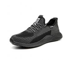Nasogetch Herren sicherheitsschuhe wok schuhe mit stahlkappe und saftey trainer turnschuhe 10 uk schwarz 605