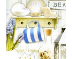 Lashuma Robustes kleines Snacktablett, Druck: Strandoase, Farbenfrohes Melamin Tablett eckig, Format: 31x23 cm