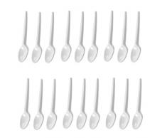 Trendsky® 1000 x Kaffeelöffel Weiß Plastik Einweg Löffel 13cm Besteck Dessertlöffel Teelöffel Kaffeelöffel Eislöffel