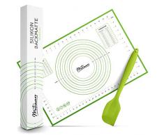 Metranos Backmatte (60x40cm) - rutschfeste Silikon/Glasfaser Backunterlage - Perfekt zum Backen geeignet - Wiederverwendbare Teigmatte - 100% BPA Frei