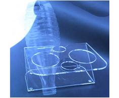 HOKU Holzhäuser Kunststofftechnik Flaschenhalter Sodastream Glasflaschhalter für 2 Glaskaraffen Abtropf-Halter-Gestell-ständer