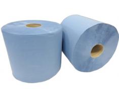 2x Putzrolle blau 2-lagig gesamt ca. 1000 Blatt ca. 22x38 cm perforiert saugstark Reinigungstücher Putzpapier Wischtücher