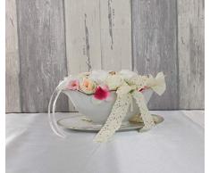 Tischdeko, Tischgesteck, Sauciere, Rosen, Shabby Chic, Weihnachtsgeschenk