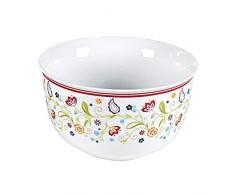 flirt by R&B Müslischale, Dessert Schüssel Shanti Doppio, 520 ml, Ø 14 x 8 cm Porzellan mit Paisley-Muster, weiß (1 Stück)