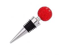 KKmoon Weinflaschenverschluss Kristall Wein Stopfen Bling Strass Weinstopper Flaschenverschluss für die Weinsammlung Rotwein Champagner Bier Saver Sealer Rot